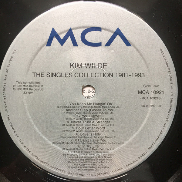Kim Wilde : The Singles Collection 1981 - 1993 (LP, Comp)