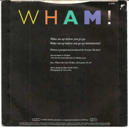 Wham! : Wake Me Up Before You Go-Go (7", Single, Pap)