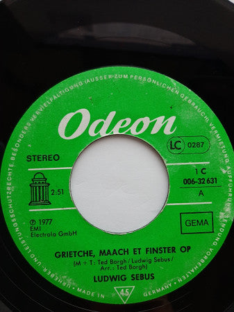 Ludwig Sebus : Grietche, Maach Et Finster Op (7", Single)