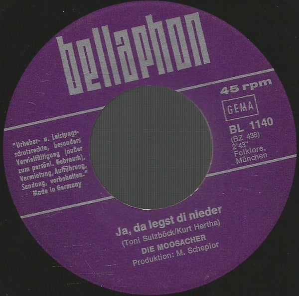 Die Moosacher : Die Goass Is´ Weg (7", Single)