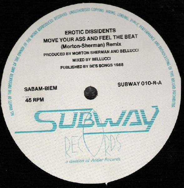 Erotic Dissidents : Move Your Ass And Feel The Beat (Remix) (12")