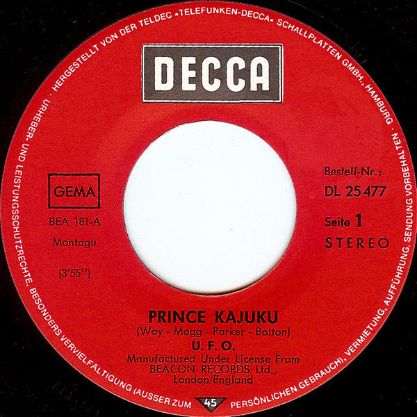 UFO (5) : Prince Kajuku / The Coming Of Prince Kajuku (7", Single)