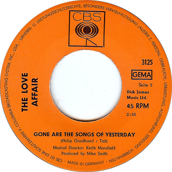 The Love Affair : Everlasting Love (7", Single)