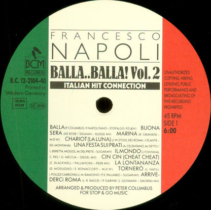 Francesco Napoli : Balla..Balla! Vol. 2 - Italian Hit Connection (12")