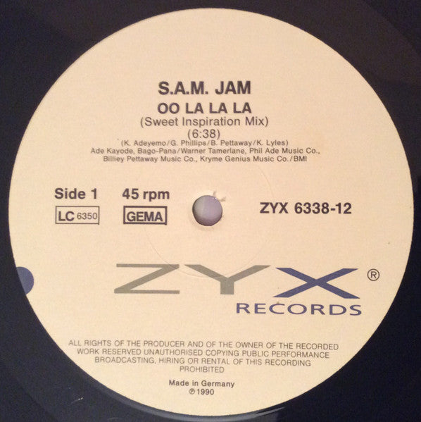 S.A.M. Jam : Oo La La La (12")