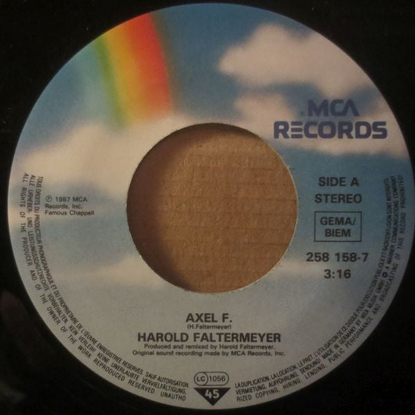 Harold Faltermeyer : Axel F (Brand New Detroit '87 Mix) (7", Single)