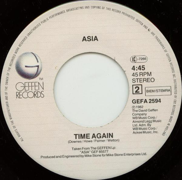 Asia (2) : Only Time Will Tell (7", Single)