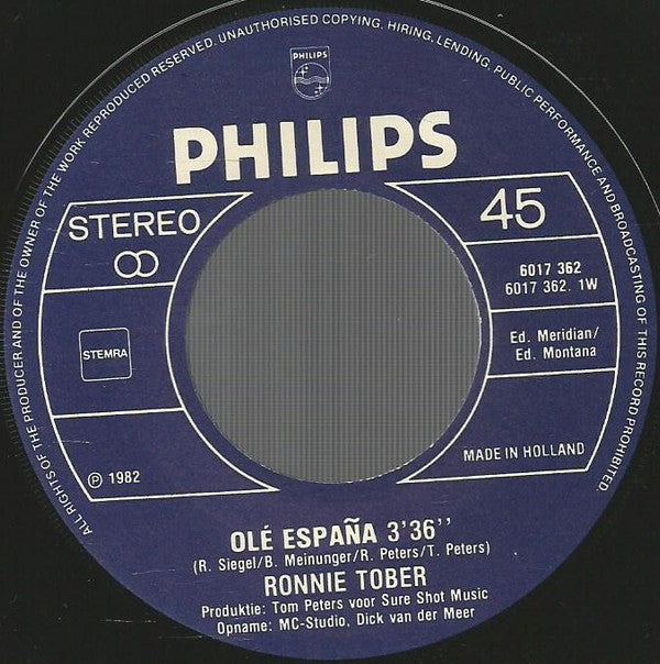 Ronnie Tober : Olé España (7", Single)