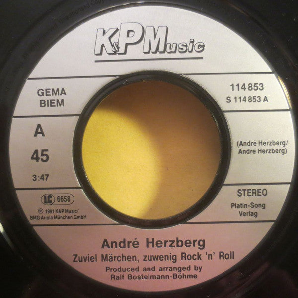 André Herzberg : Zuviel Märchen, Zu Wenig Rock'n Roll (7", Single)