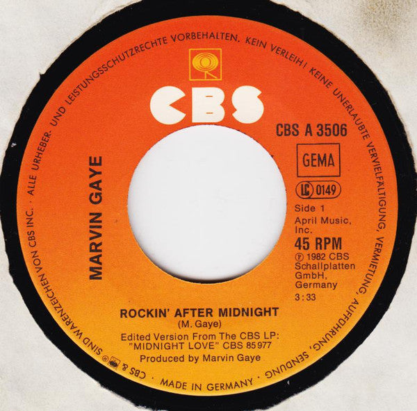 Marvin Gaye : Rockin' After Midnight (7")