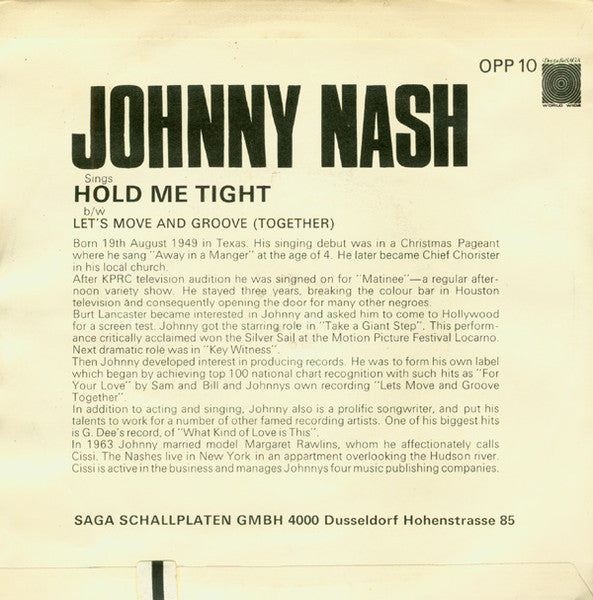 Johnny Nash : Hold Me Tight (7", Single)
