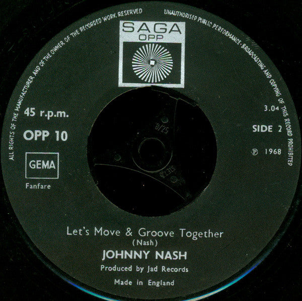 Johnny Nash : Hold Me Tight (7", Single)