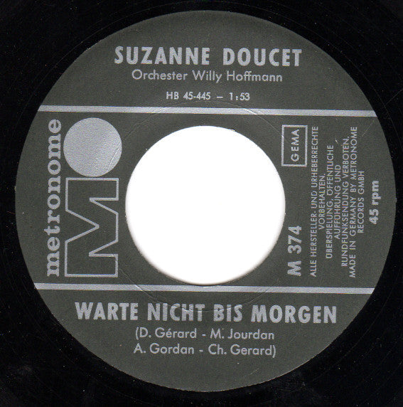 Suzanne Doucet : Schenk Mir Einen Tag Mit Viel Amore (7", Single, Mono)