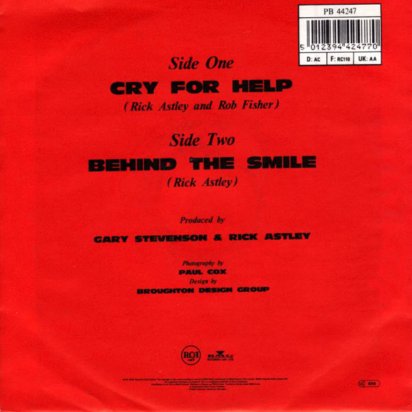 Rick Astley : Cry For Help (7", Single)