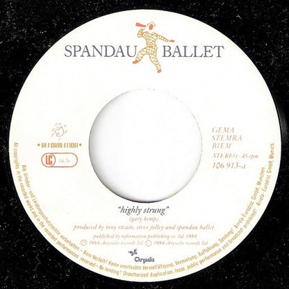 Spandau Ballet : Highly Strung (7", Single)