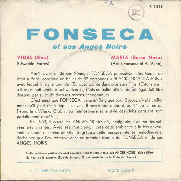 Fonseca Et Ses Anges Noirs : Vidas / Maria (7", Single)