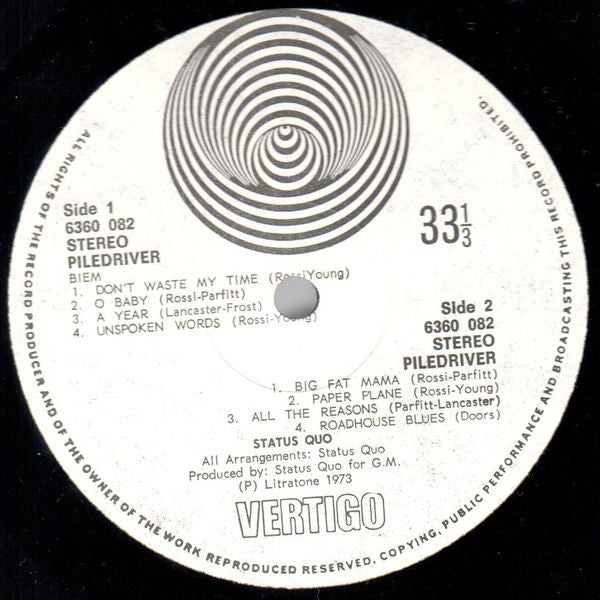 Status Quo : Piledriver (LP, Album)