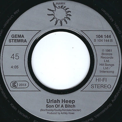 Uriah Heep : On The Rebound  (7", Single)