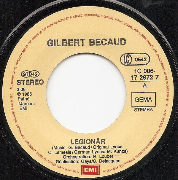 Bécaud* : Legionär (7", Single)