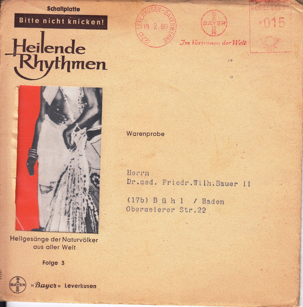 Sinhalese : Heilende Rhythmen - Heilgesänge der Naturvölker aus aller Welt - Folge 3: Geisterbeschwörung in Boralesgamuwa (Ceylon) (Flexi, 7", S/Sided, Pic, Promo)