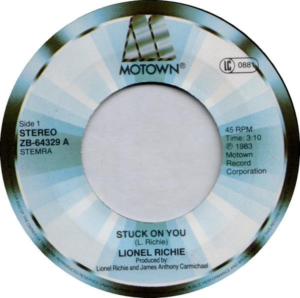 Lionel Richie : Stuck On You (7", Single)