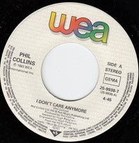 Phil Collins : I Don't Care Anymore (7", Single)
