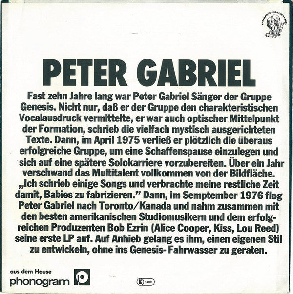 Peter Gabriel : Solsbury Hill (7", Single)