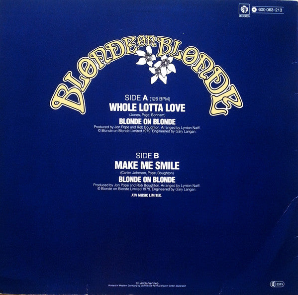 Blonde On Blonde : Whole Lotta Love (12", Single)