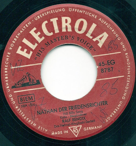 Ralf Bendix : Nathan Der Friedensrichter (7", Single, Mono)
