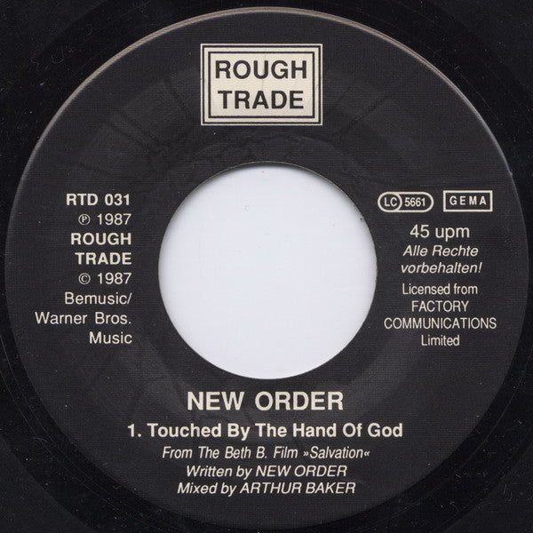 New Order : Touched By The Hand Of God (7", Single)