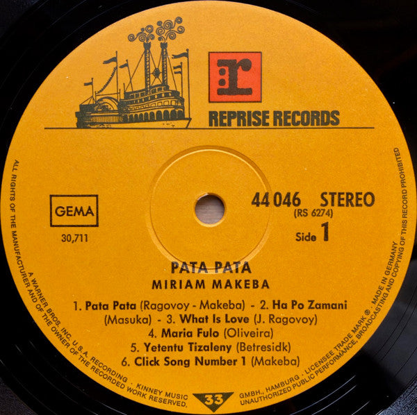 Miriam Makeba : Pata Pata (LP, Album, RE)