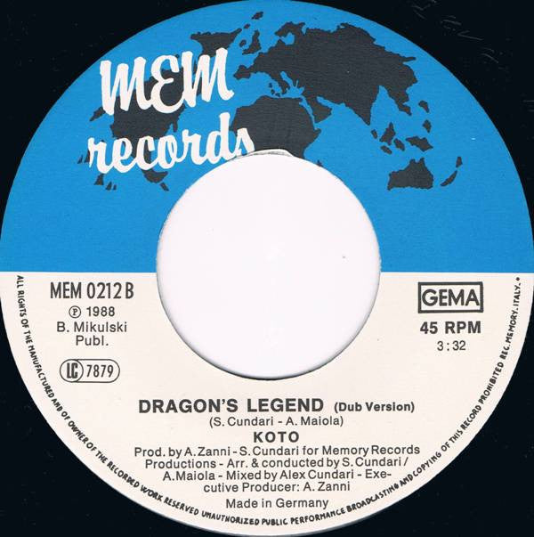 Koto : Dragon's Legend (7", Single)