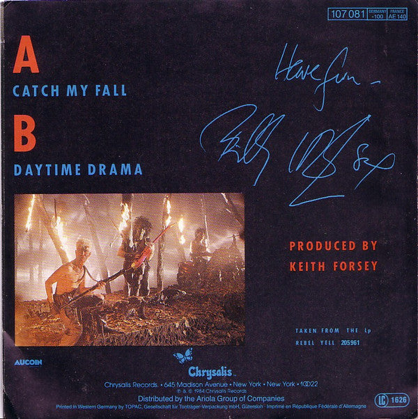 Billy Idol : Catch My Fall (7", Single)