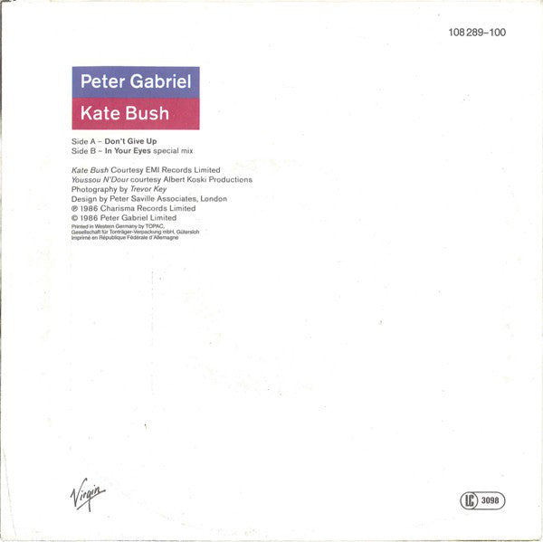 Peter Gabriel / Kate Bush : Don't Give Up (7", Single)