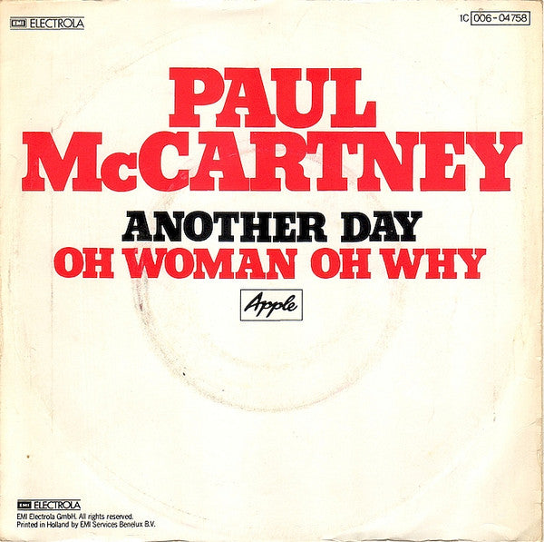 Paul McCartney : Another Day (7", Single, RE)