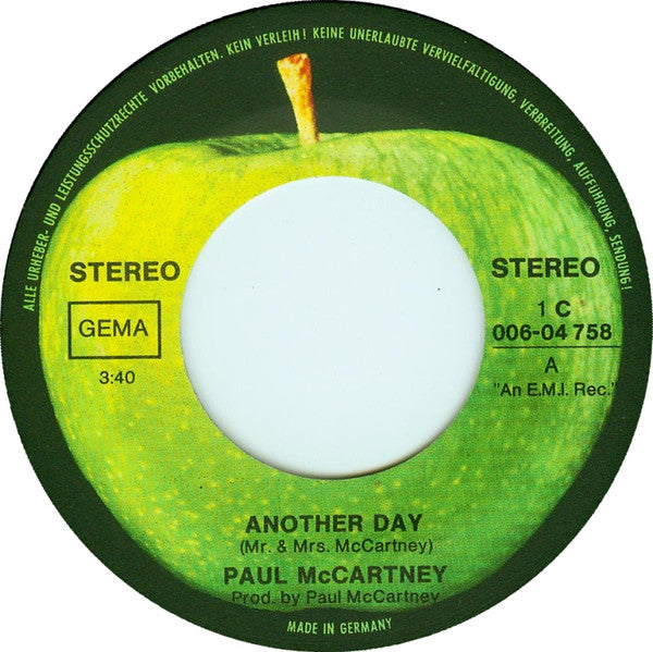 Paul McCartney : Another Day (7", Single, RE)