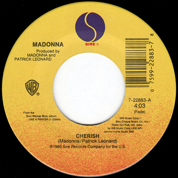 Madonna : Cherish (7", Single)