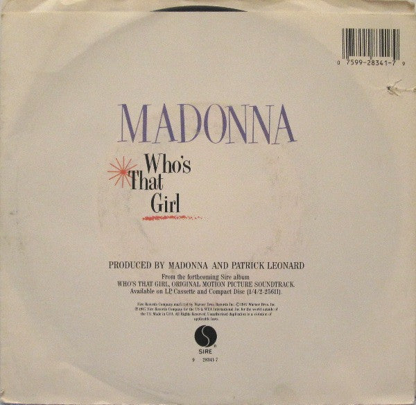 Madonna : Who's That Girl (7", Single, Spe)