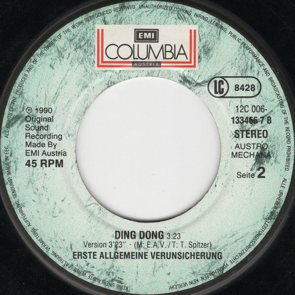 EAV (Erste Allgemeine Verunsicherung) : Ding Dong (7", Single)