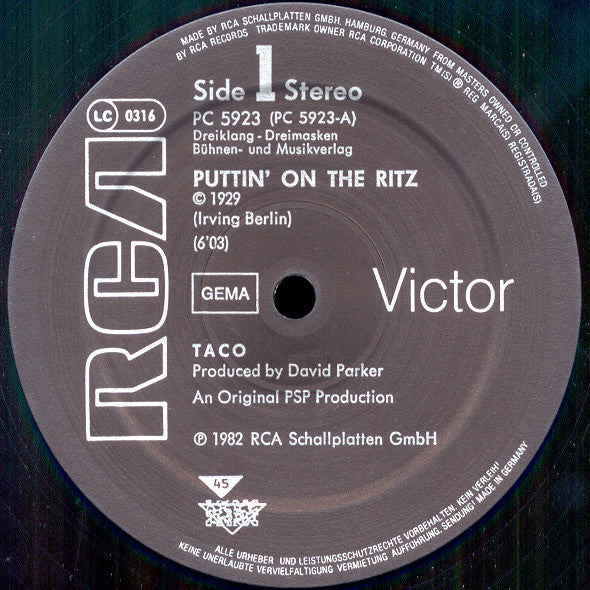 Taco : Puttin' On The Ritz (12", Single)