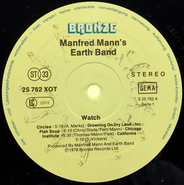 Manfred Mann's Earth Band : Watch (LP, Album)