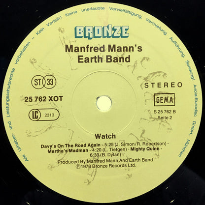 Manfred Mann's Earth Band : Watch (LP, Album)