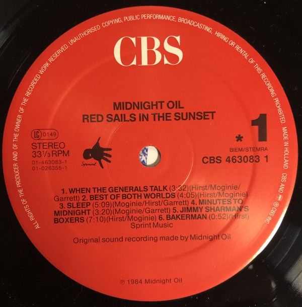 Midnight Oil : Red Sails In The Sunset (LP, Album)