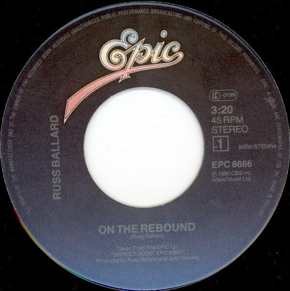 Russ Ballard : On The Rebound (7", Single)