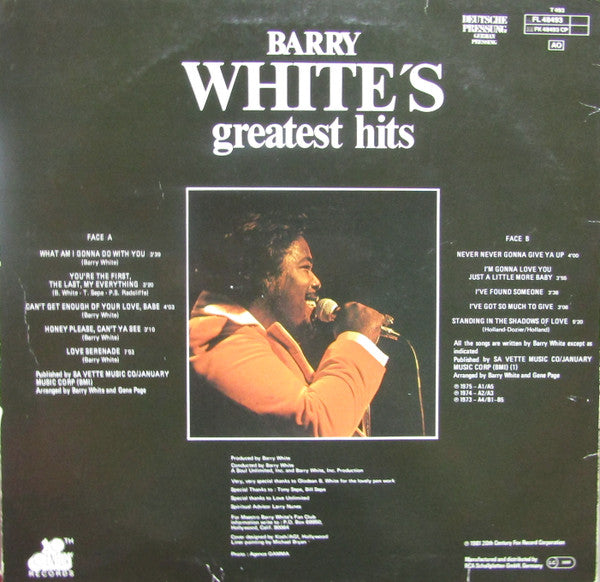 Barry White : Barry White's Greatest Hits (LP, Comp, RE)