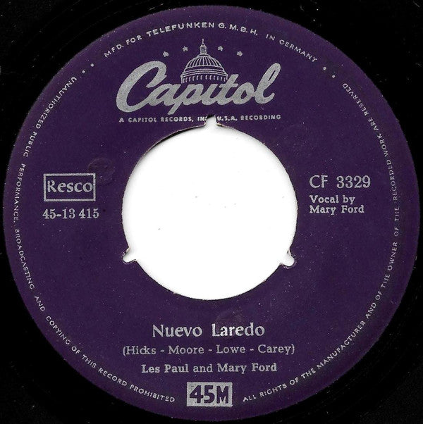 Les Paul & Mary Ford / Les Paul : Moritat / Nuevo Laredo (7", Single)