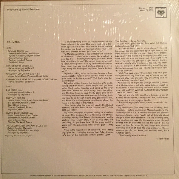 Taj Mahal : Taj Mahal (LP, Album, RE)