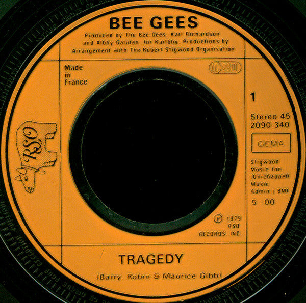 Bee Gees : Tragedy (7", Single, Fre)