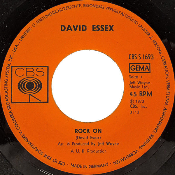 David Essex : Rock On (7", Single)