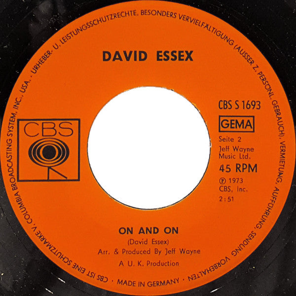 David Essex : Rock On (7", Single)